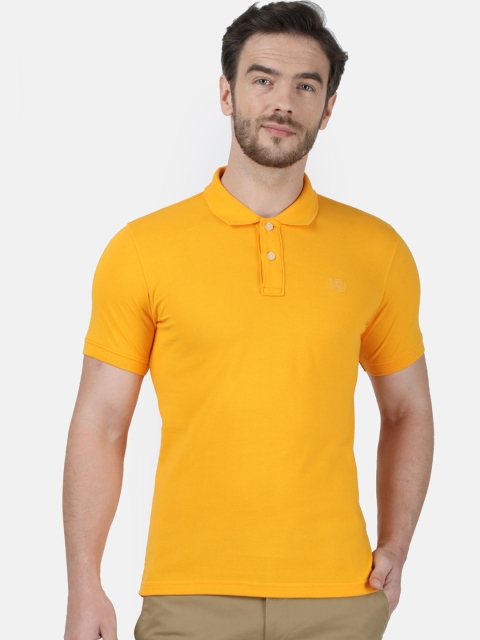 

Monte Carlo Men Yellow Pure Cotton Solid Polo Collar T-shirt