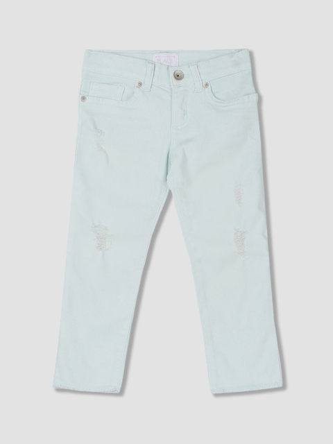 

The Childrens Place Girls Blue Regular Fit Mid-Rise Low Distress Jeans