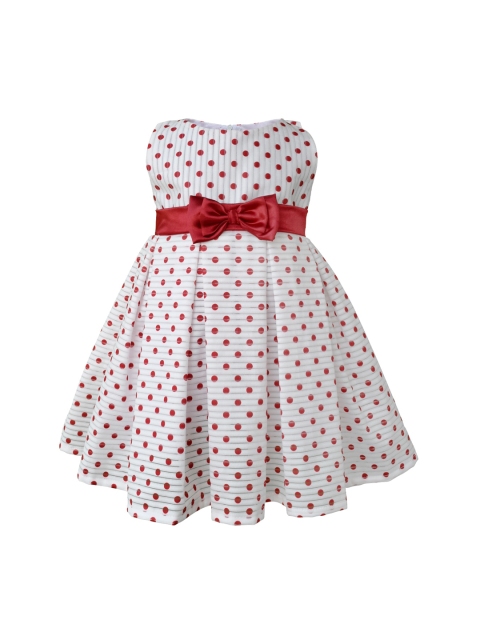 

Faye Girls White Printed Fit and Flare Dress