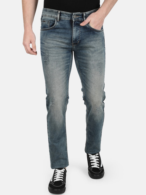 

Monte Carlo Men Blue Slim Fit Mid-Rise Low Distress Jeans