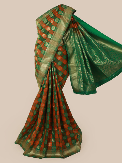 

Pothys Orange & Green Art Silk Woven Design Banarasi Saree