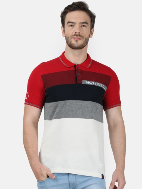 

Monte Carlo Men Red Colourblocked Polo Collar T-shirt