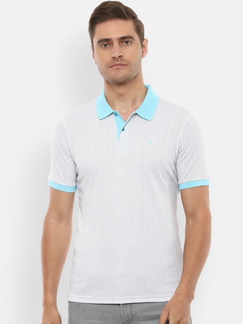 

Louis Philippe Men White Printed Polo Collar T-shirt