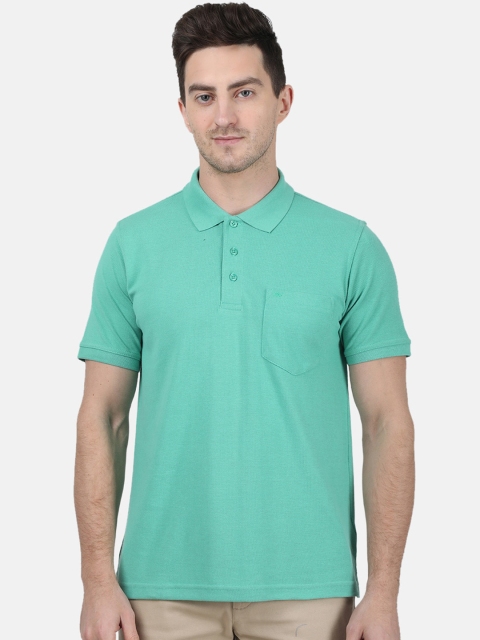 

Monte Carlo Men Green Solid Polo Collar T-shirt