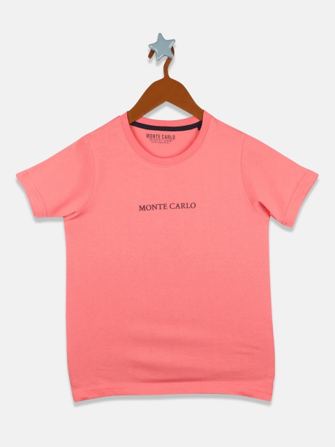 

Monte Carlo Boys Pink Solid Round Neck T-shirt