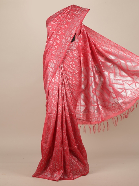 

Pothys Pink Woven Design Jute Silk Saree