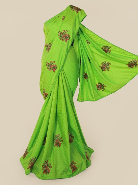 

Pothys Green Embroidered Art Silk Saree
