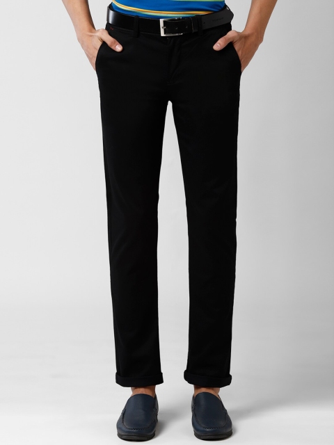 

Peter England Casuals Men Black Slim Fit Solid Regular Trousers