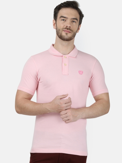 

Monte Carlo Men Pink Solid Polo Collar T-shirt