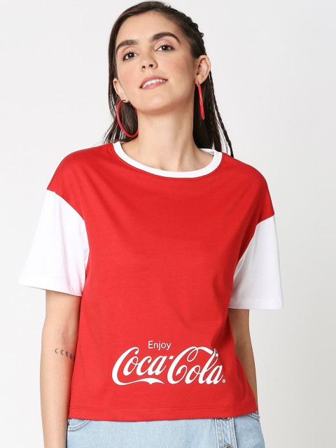 

Bewakoof Women Red Printed Round Neck T-shirt
