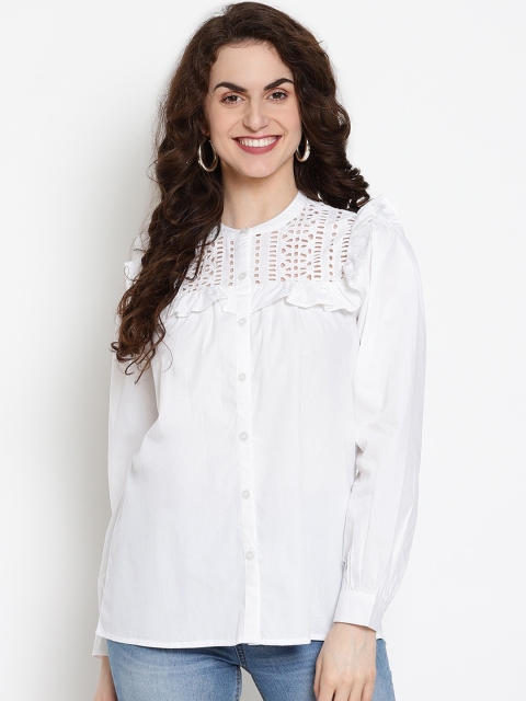 

VANCA ECO Women White Regular Fit Solid Sustainable Casual Shirt