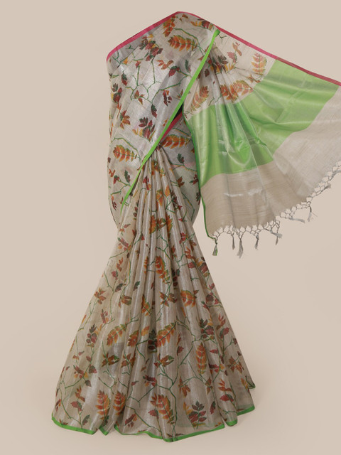 

Pothys Grey Woven Design Tissue Saree