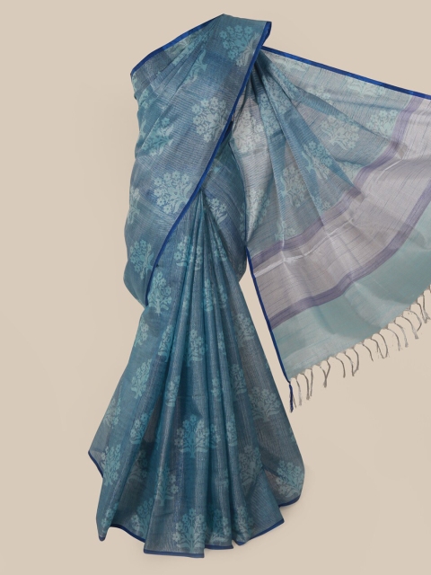 

Pothys Blue Woven Design Tissue Saree