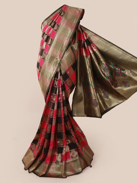 

Pothys Pink & Black Art Silk Woven Design Saree
