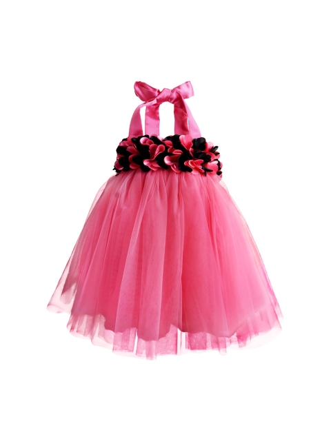 

Faye Girls Pink Solid Fit and Flare Dress
