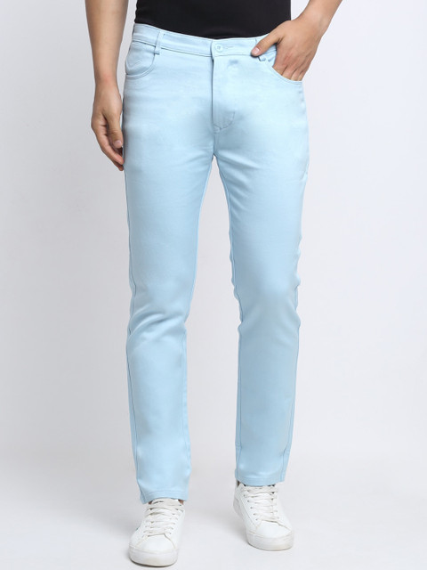 

Rodamo Men Blue Solid Slim Fit Trousers