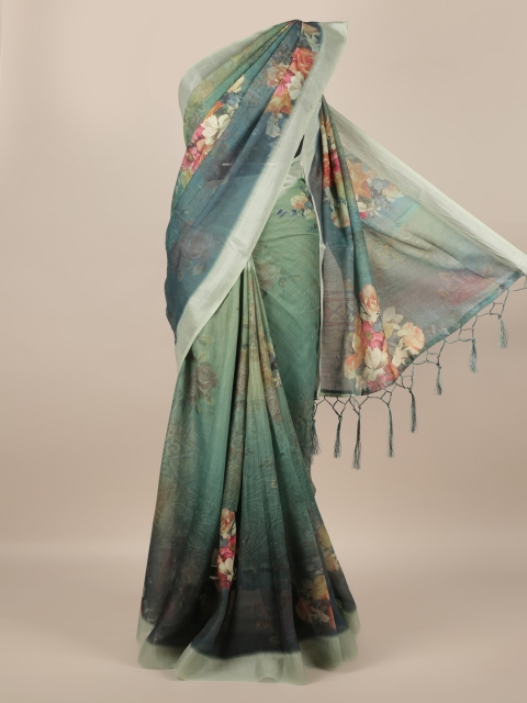 

Pothys Green Woven Design Linen Blend Saree