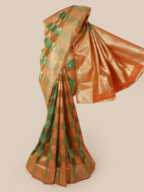 

Pothys Brown & Green Art Silk Woven Design Banarasi Saree