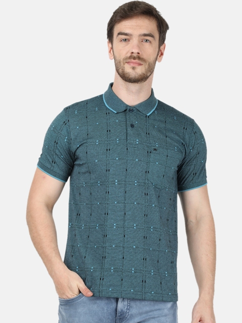 

Monte Carlo Men Blue Printed Polo Collar T-shirt
