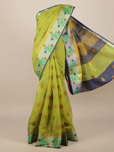 

Pothys Green Woven Design Jute Silk Saree