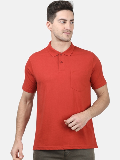 

Monte Carlo Men Rust Solid Polo Collar T-shirt