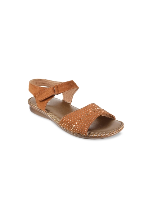 

Mochi Women Gold-Toned Solid Open Toe Flats