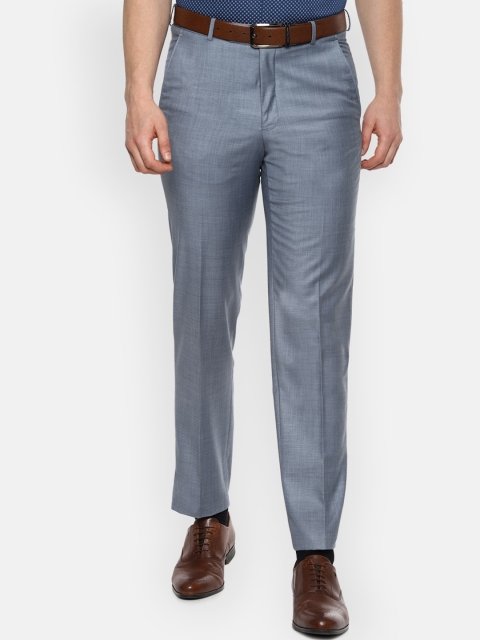 

Van Heusen Men Grey Regular Fit Solid Formal Trousers