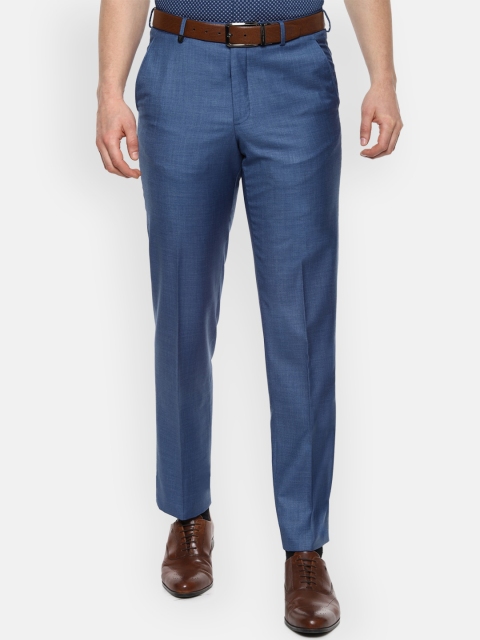 

Van Heusen Men Blue Regular Fit Solid Formal Trousers