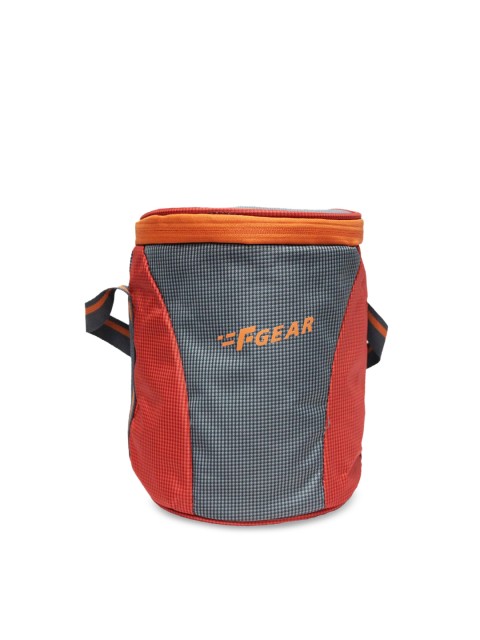 

F Gear Unisex Grey & Orange Colourblocked Lunch Bag
