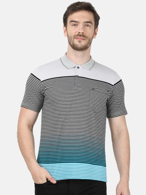 

Monte Carlo Men White Striped Polo Collar T-shirt