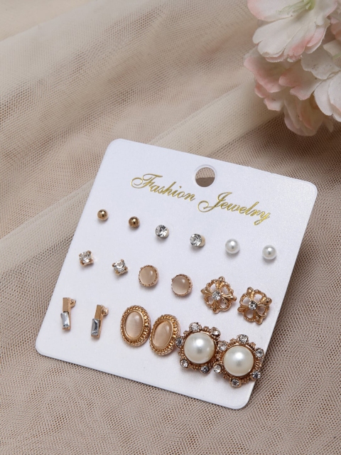 

Shining Diva Set of 9 Gold-Plated Studs