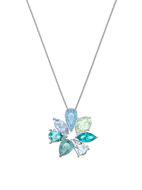 

SWAROVSKI Multicoloured Crystal-Studded Sunny Flower Pendant With Chain, Multi