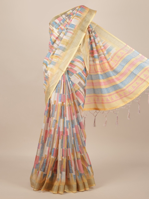 

Pothys Multicoloured Checked Linen Blend Saree, Multi