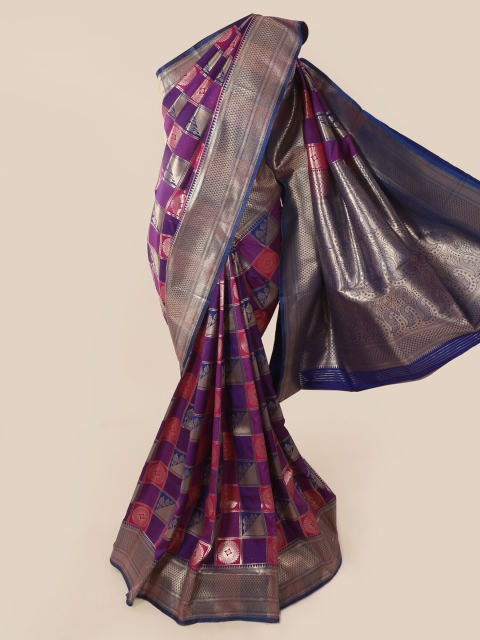

Pothys Purple & Pink Art Silk Woven Design Banarasi Saree