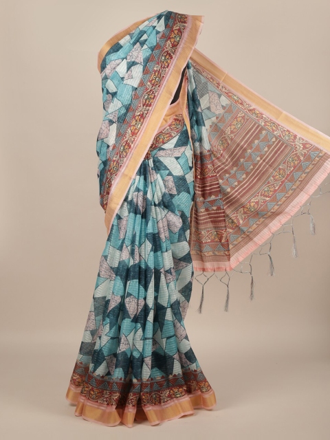 

Pothys Multicoloured Printed Jute Silk Saree, Multi
