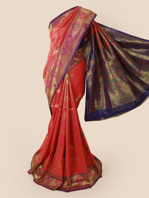 

Pothys Pink Woven Design Art Silk Saree