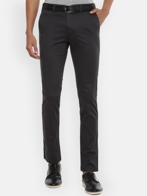 

V Dot Men Black Slim Fit Solid Regular Trousers