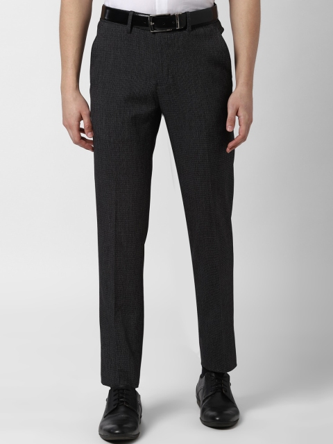 

Peter England Elite Men Charcoal Grey Slim Fit Self Design Formal Trousers