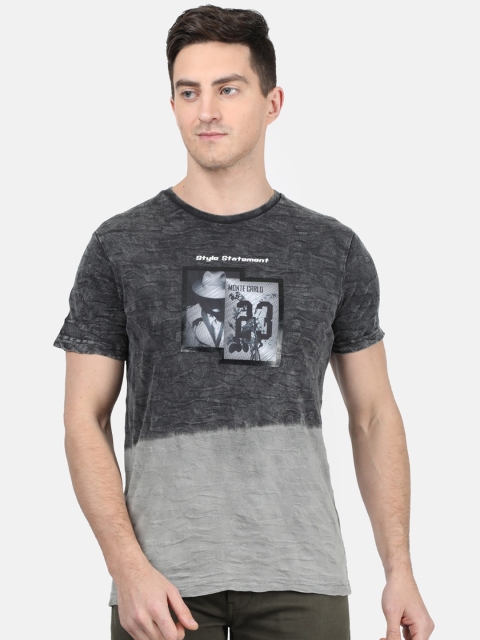 

Monte Carlo Men Black Printed Round Neck T-shirt