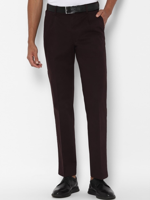 

Allen Solly Men Burgundy Regular Fit Solid Formal Trousers