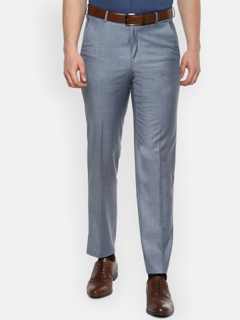 

Van Heusen Men Grey Regular Fit Solid Formal Trousers