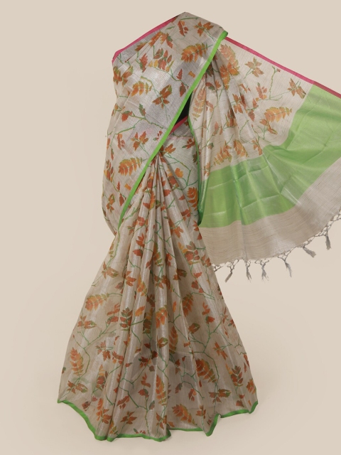 

Pothys Grey Printed Tissue Saree