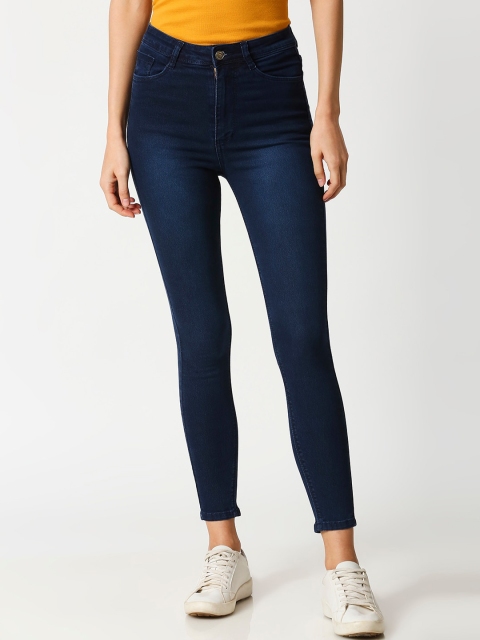 fungus Women Blue Slim Fit High-Rise Clean Look Jeans