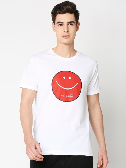

Bewakoof Men White Printed Round Neck T-shirt