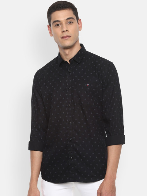 

Louis Philippe Jeans Men Black Cotton Slim Fit Printed Casual Shirt