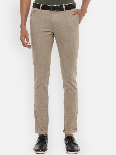 

V Dot Men Beige Slim Fit Solid Formal Trousers