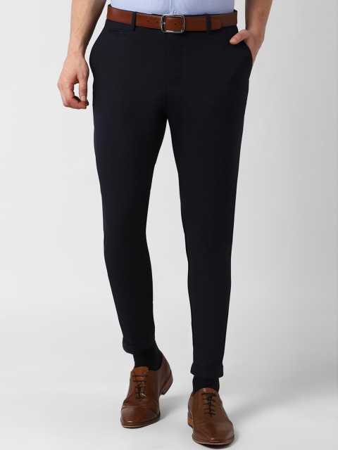 

Peter England Men Black Slim Fit Solid Formal Trousers