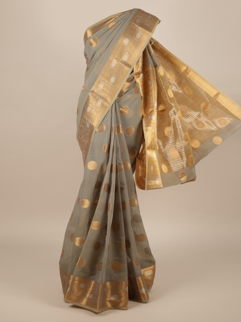 

Pothys Grey Woven Design Jute Silk Saree
