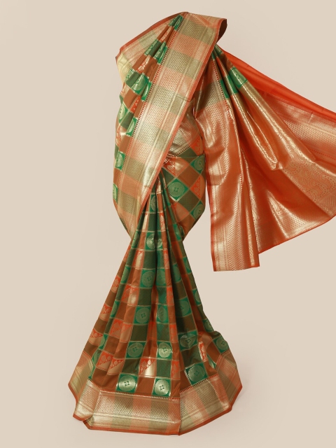 

Pothys Multicoloured Checked Art Silk Saree, Multi
