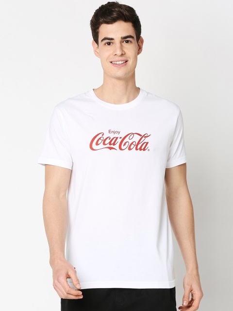 

Bewakoof Men White Printed Pure Cotton Round Neck T-shirt